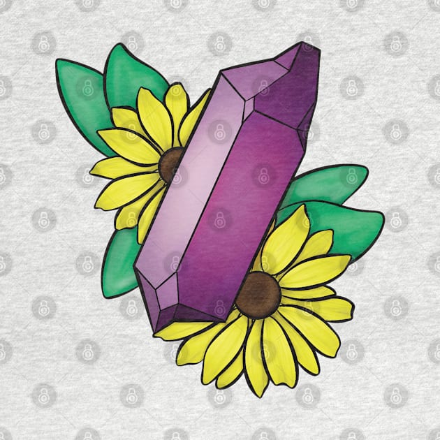 Amethyst and Yellow Flowers by Gwenpai